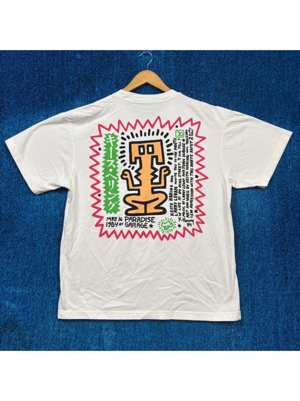 Keith Haring "Paradise Garage" Graphic T-Shirt Size Large
